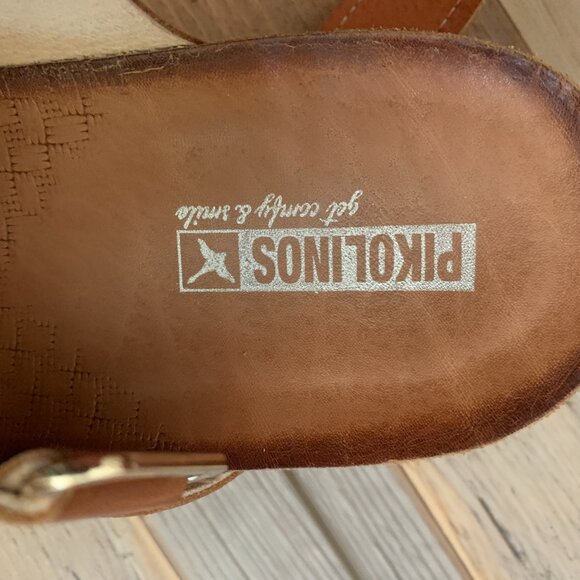 Pikolino Tan Leather Sandals Like New sz 38 - Picture 2 of 5